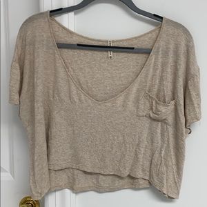 LF Emma & Sam V-Neck Box Cropped Top with Pocket